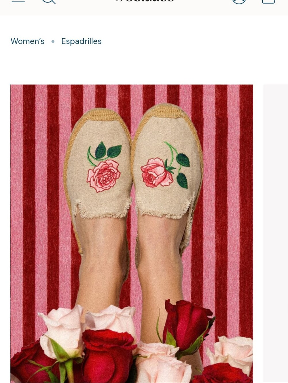 NWT Soludos The Smoking Mule Vogue Roses Sz.7